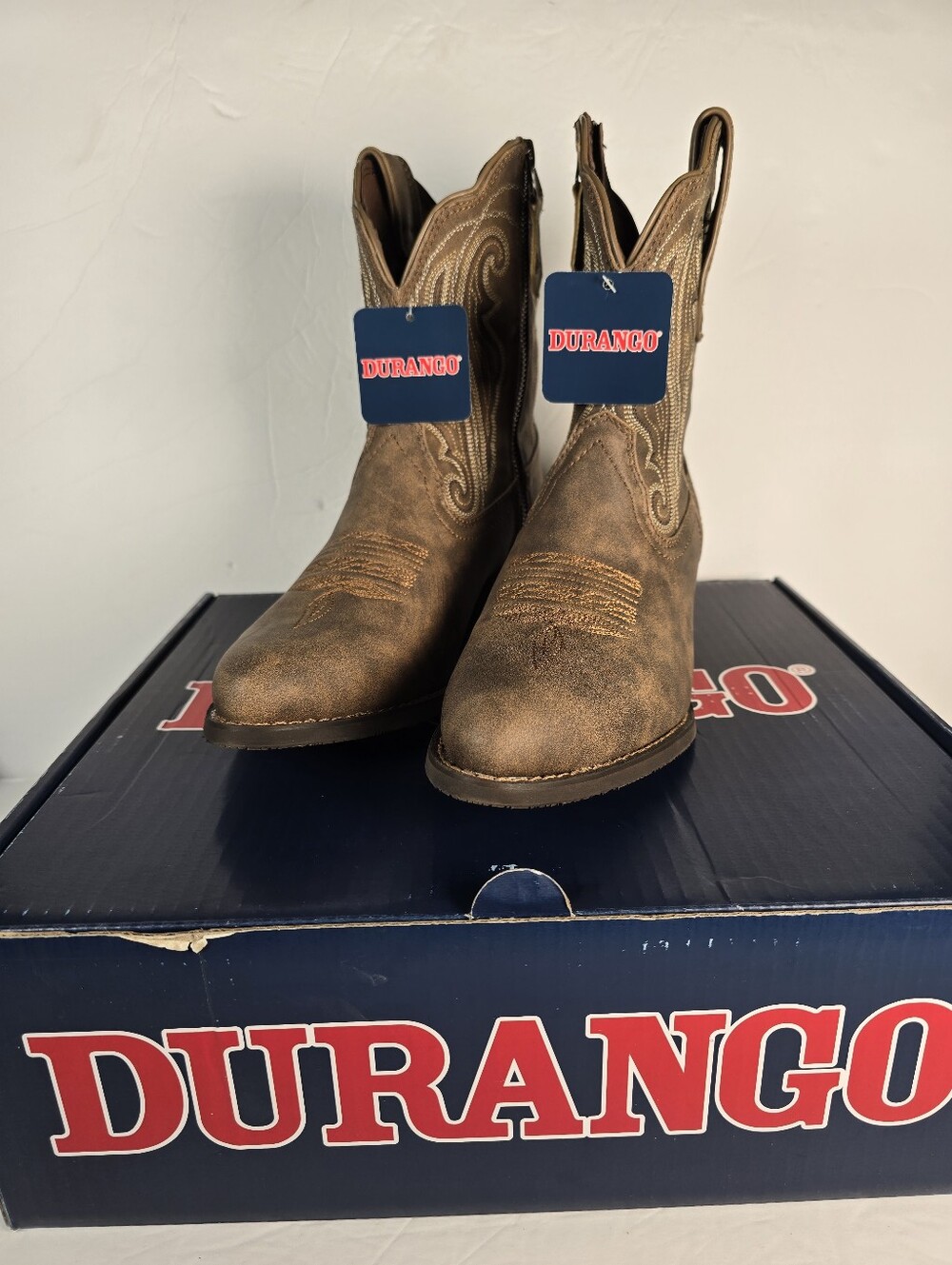 NWIB Durango Crush Women's Brown Leather Western Cowboy Boots Size 9